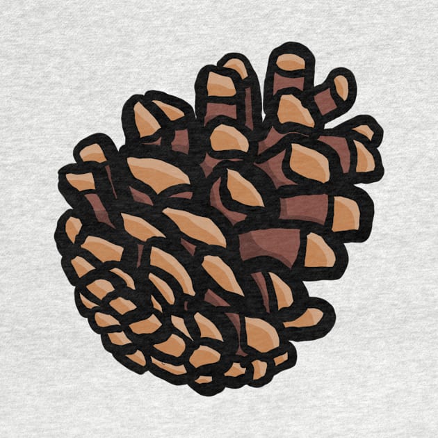 Simple cartoon pinecone digital illustration, autumn nature trees woody by AlmightyClaire